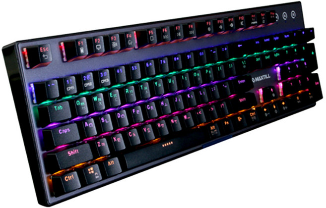 맥스틸 TRON FALCON RAINBOW 기계식 키보드 청축, G610K, Dark gray