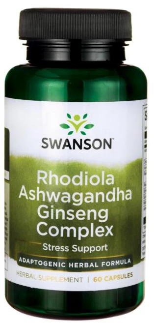 스완슨 로디올라 아슈와간다 인삼 컴플렉스 캡슐, 1개, 60정 - 쿠팡