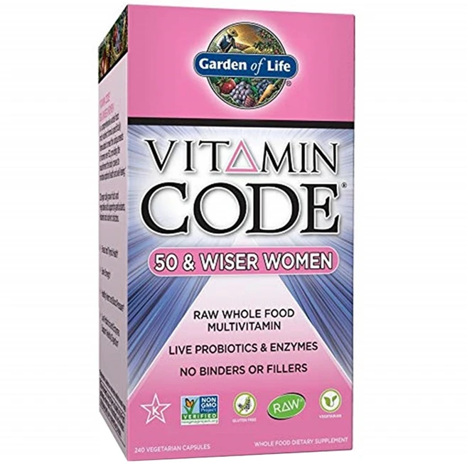 Garden of Life 비타민 코드 50 & 와이저 우먼 베지테리안 캡슐, 1개, 240정 - 쿠팡