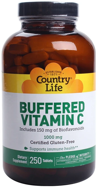 컨트리라이프 버퍼드 비타민 C 1000mg 타블렛, 1개, 250정 - 쿠팡