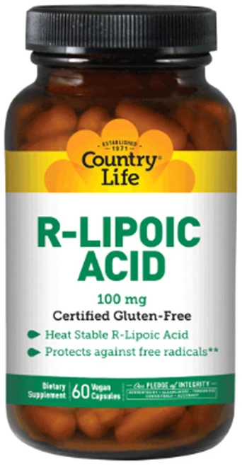 컨트리라이프 R-리포익 애시 100mg 비건 캡슐 글루텐 프리, 1개, 60정 - 쿠팡