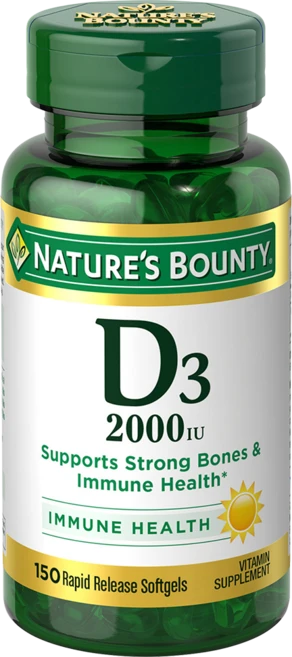 네이쳐스바운티 D3 2000IU 래피드 릴리즈 소프트젤, 1개, 150정 - 쿠팡
