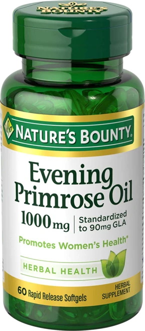 네이쳐스바운티 이브닝 프림로즈 오일 1000mg 래피드 릴리즈 소프트젤, 60 Count (Pack of 1), Unflavoured, 1개, 60정 - 쿠팡