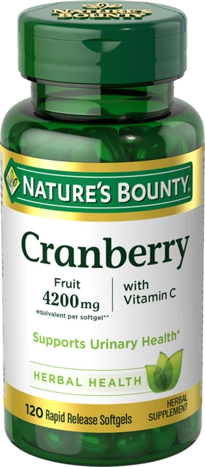 네이쳐스바운티 크랜베리 프룻 4200mg 래피드 릴리즈 소프트젤, 1개, 120정 - 쿠팡
