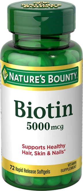 Nature's Bounty 비오틴 5000mcg 소프트젤, 72정, 1개 - 쿠팡