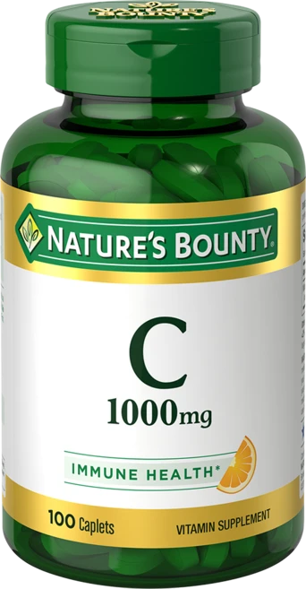 네이쳐스바운티 C 1000mg 캐플렛 오렌지 글루텐 프리 무설탕, 1개, 100정 - 쿠팡