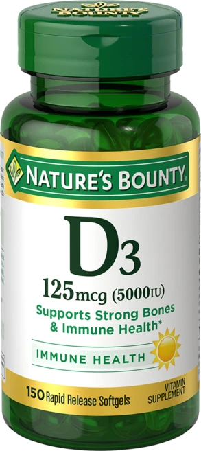 네이쳐스바운티 맥시멈 스트랭스 D3-5000IU 소프트젤, 150정, 1개 - 쿠팡