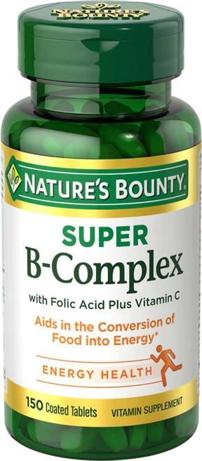 네이쳐스바운티 슈퍼 B-컴플렉스 폴릭 애시드 플러스 비타민 C 포함 타블렛, 150정, 1개 - 쿠팡