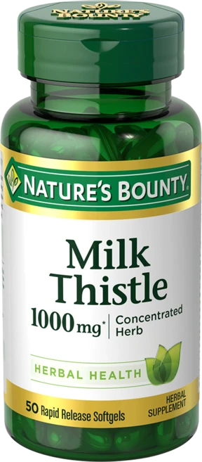 네이쳐스바운티 밀크시슬 1000mg 래피드 릴리즈 소프트젤, 1개, 50정 - 쿠팡