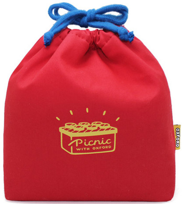 옥스포드 런치박스 보온보냉 파우치, 레드, 1개