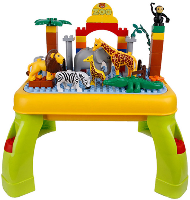 Toyplus 動物桌積木 55P, 混合顏色