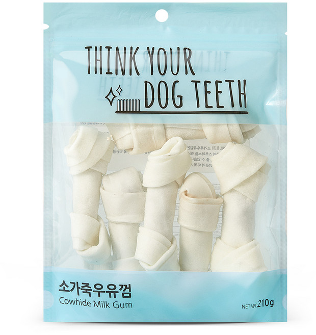 띵크유어도그티 강아지 우유껌 중형 6P, 소가죽, 210g, 1개