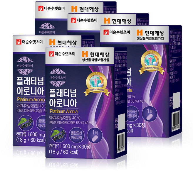 더순수렛츠미 플래티넘 아로니아 정제, 30정, 5개