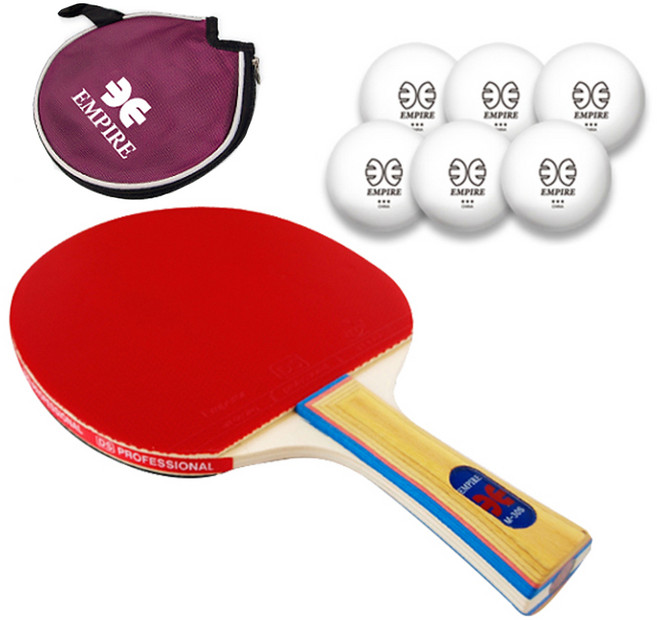 엠파이어 쉐이크 탁구 라켓 M-30S + 가방 + 3성 시합구 6p 세트, 1개