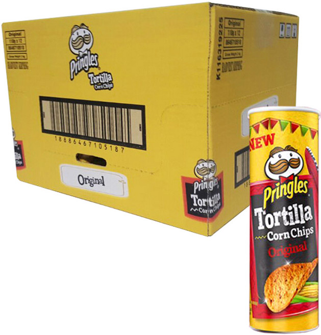 프링글스 또띠아 콘칩 오리지날, 12개, 110g