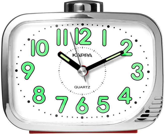 KAPPA 내장벨 알람 탁상시계, 레드