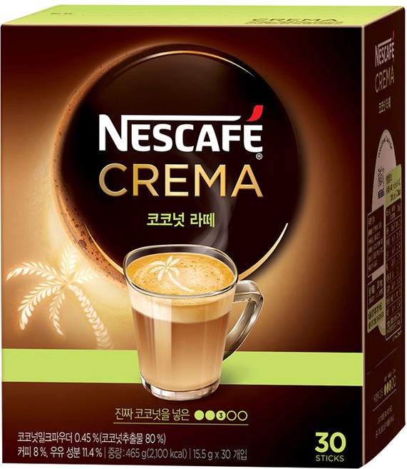 네스카페 크레마 코코넛 라떼믹스, 15.5g, 30개입, 1개