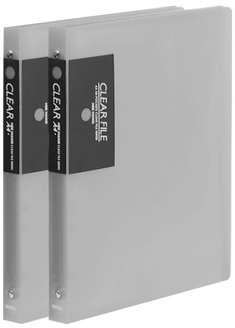 희망사무포인트 A4 클리어 파일 40매 O링 반투명, 흑색, 2개