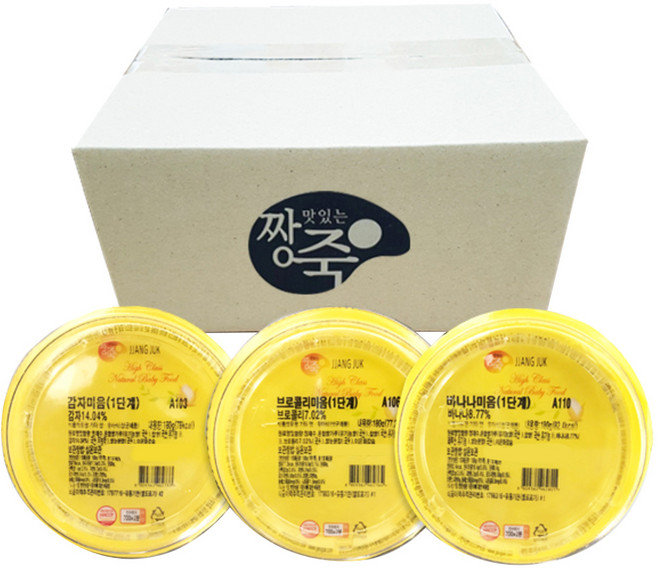 짱죽 실온이유식 1단계 미음 3종 세트 B3, 103.감자미음, 106.브로콜리미음, 110.바나나미음, 1세트