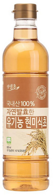 생생초 자연발효한 유기농 현미식초, 800ml, 1개