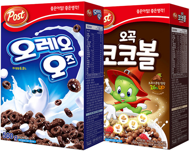 포스트 시리얼 오레오 오즈 500g + 오곡 코코볼 570g, 1세트