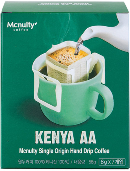 맥널티커피 케냐 AA 핸드드립 원두커피, 8g, 7개입, 1개