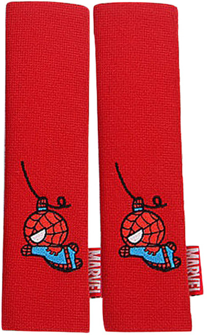 마블 성인 히어로 안전벨트 커버, 스파이더맨 레드, 2개