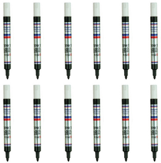 동아 유성매직 둥근닙, 블랙, 12개