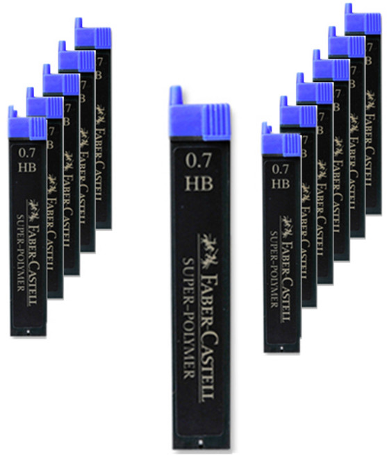 FABER-CASTELL 輝柏 SuperPolymer 超級聚合自動鉛筆芯 HB 120700, 0.7mm, 12個
