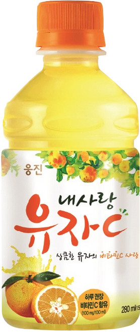 웅진 내사랑유자C, 280ml, 24개