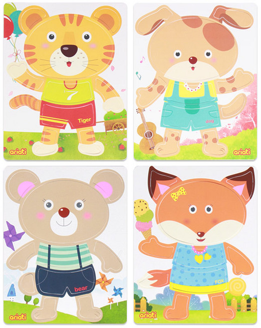 아리아띠 맘대로 퍼즐 완구 MRMP-037, 1세트, 4피스