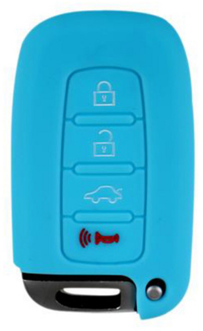 바이어블 현대 기아 4버튼 스마트키 실리콘 케이스, 스카이블루, VA-S18