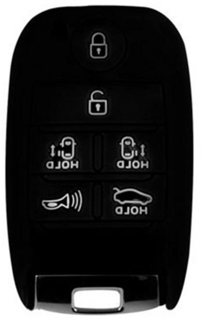 바이어블 기아 6버튼 올 뉴카니발 실리콘 케이스, 블랙, VA-S03