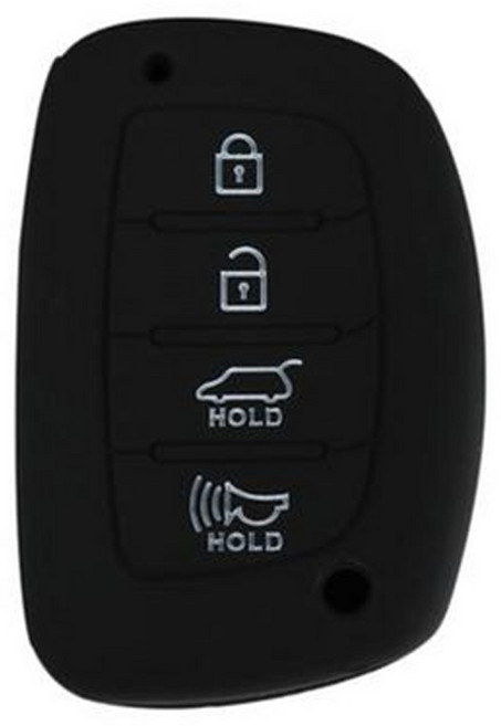 바이어블 현대 4버튼 스마트키 실리콘 케이스, 블랙, VA-S11