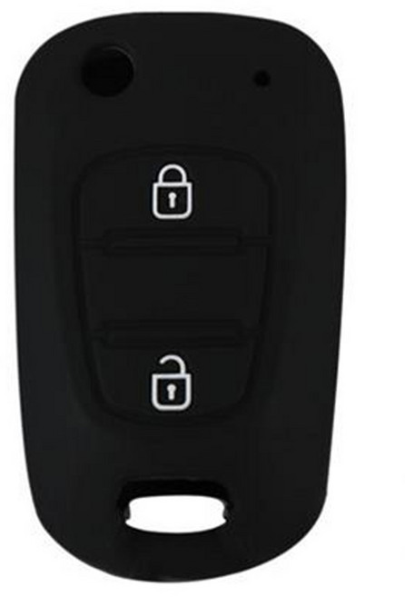 바이어블 현대 기아 2버튼 폴딩키 실리콘 스마트키 케이스, 블랙, VA-S16