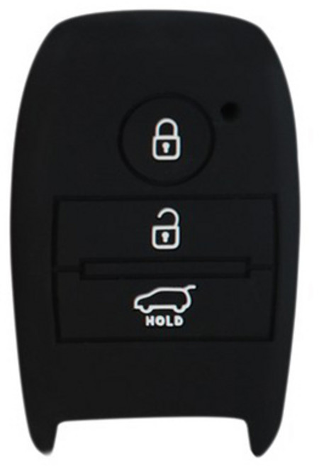 바이어블 기아 3버튼 실리콘 스마트키 케이스, 블랙, 1개