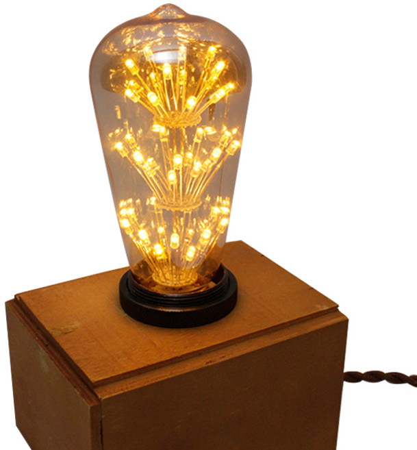 DEOSSEN 東星 LED 愛迪生火焰燈泡 ST64 3W 2300K, 燈泡色, 1個