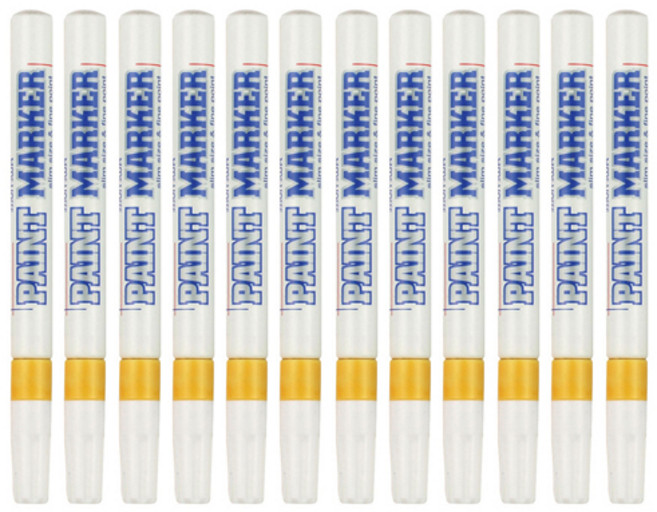 문화연필 세필 페인트마카 노랑, 1색, 12개