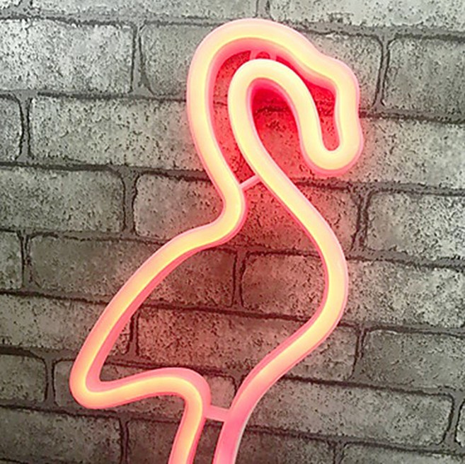 젊은이마켓 LED 네온사인 무드등, 플라밍고
