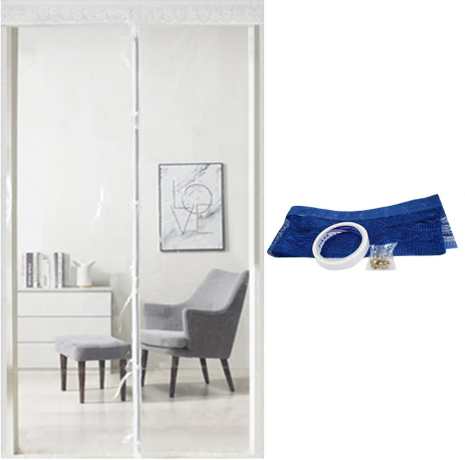 알뜨리 EVA 방풍비닐 현관 방문 투명 + 양면테이프 + 압정핀 + 상단레이스, 1개