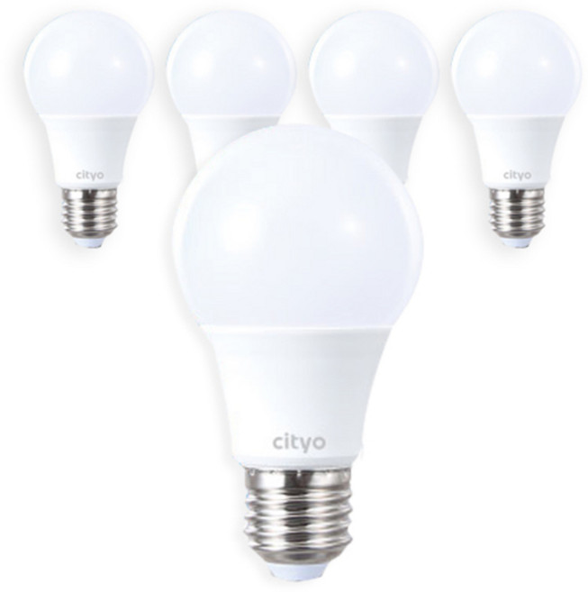 씨티오 LED 화이트 전구 10W, 전구색, 5개