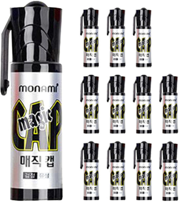 모나미 매직캡, 흑색, 12개