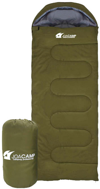 조아캠프 마운트침낭 후드 + 수납가방 세트, 카키, 1개
