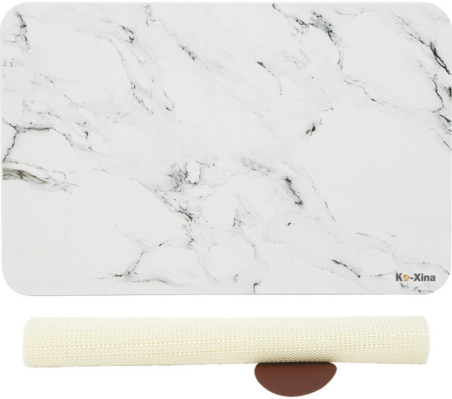 코시나 규조토 발매트 + 미끄럼 방지패드, 유니크대리석