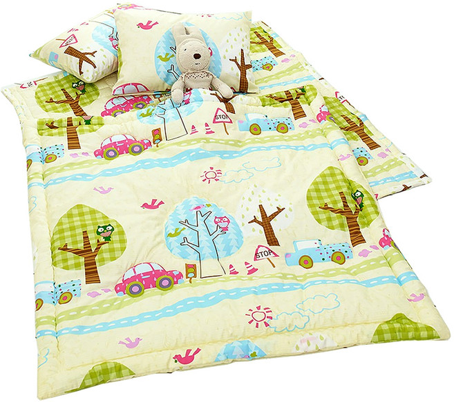 아이자리 순면 사계절 분리형 낮잠이불세트, 띠띠빵빵