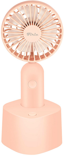 휘릭 휴대용 미니 선풍기 + 무선충전 도크 세트, FR-4DCP, 핑크