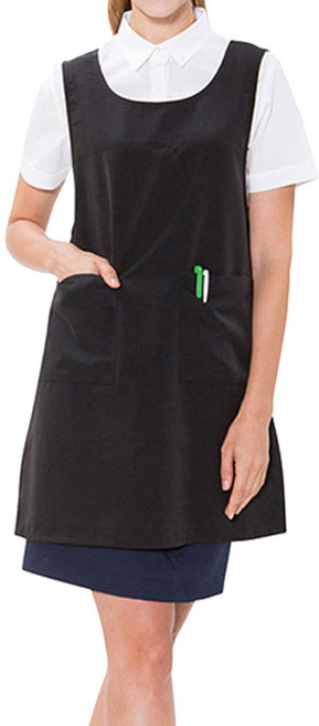 예경 구김없는 포그니 원피스 앞치마 특대, 검정색, 1개