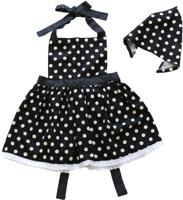 세맘스 여아용 앞치마 + 두건 세트