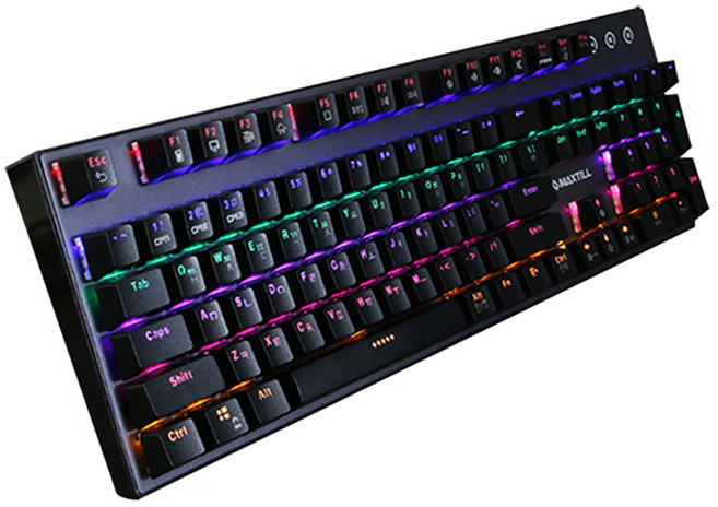 맥스틸 TRON G610K V2 기계식 게이밍 유선 일반형 키보드, 혼합색상, 청축