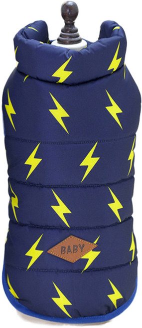 애견 번개 패딩 베스트, 네이비, 1개